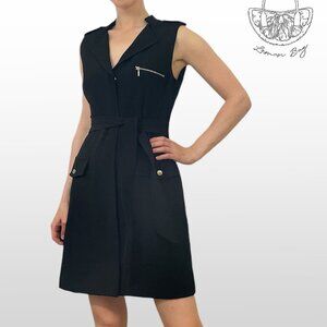 Bar III / Midi Vest Zipper Office Sleeveless Dress / Size S / Color Black